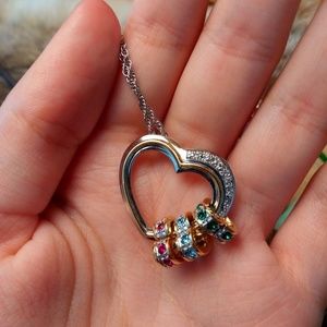 Sterling and gold filled heart mother's necklace